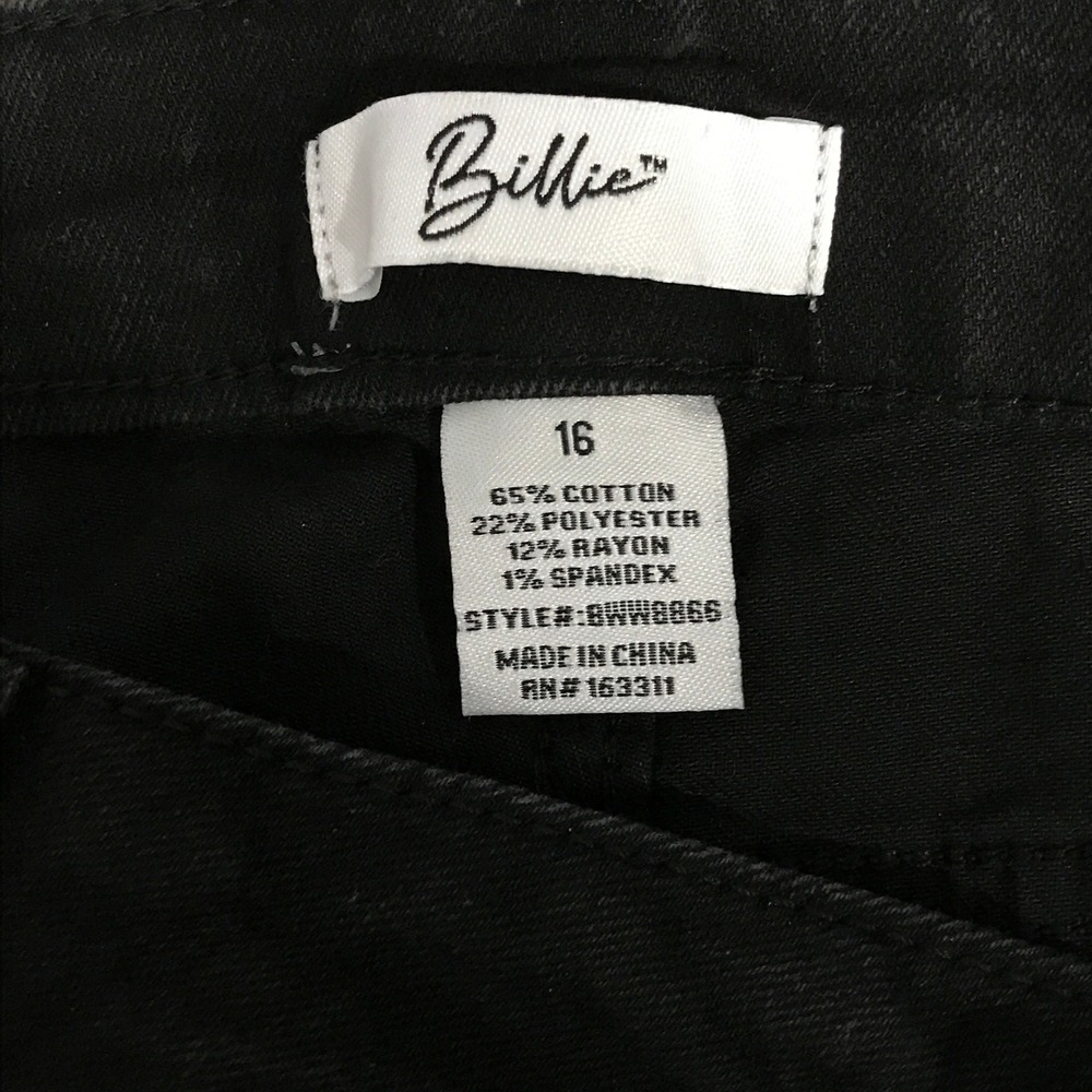 Billie Skinny Jeans Womens 16 Black Fit Solution High Rise Tummy Control Stretch - Picture 8 of 15